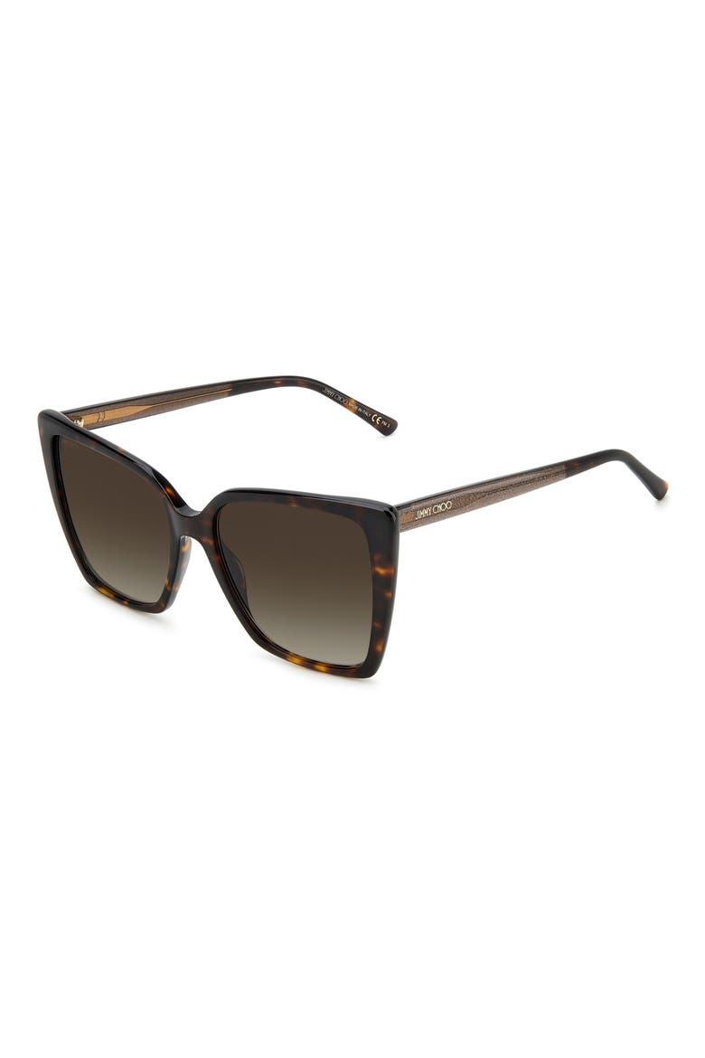 Lessie 56mm Gradient Cat Eye Sunglasses, Alternate, color, HAVANA / BROWN GRADIENT