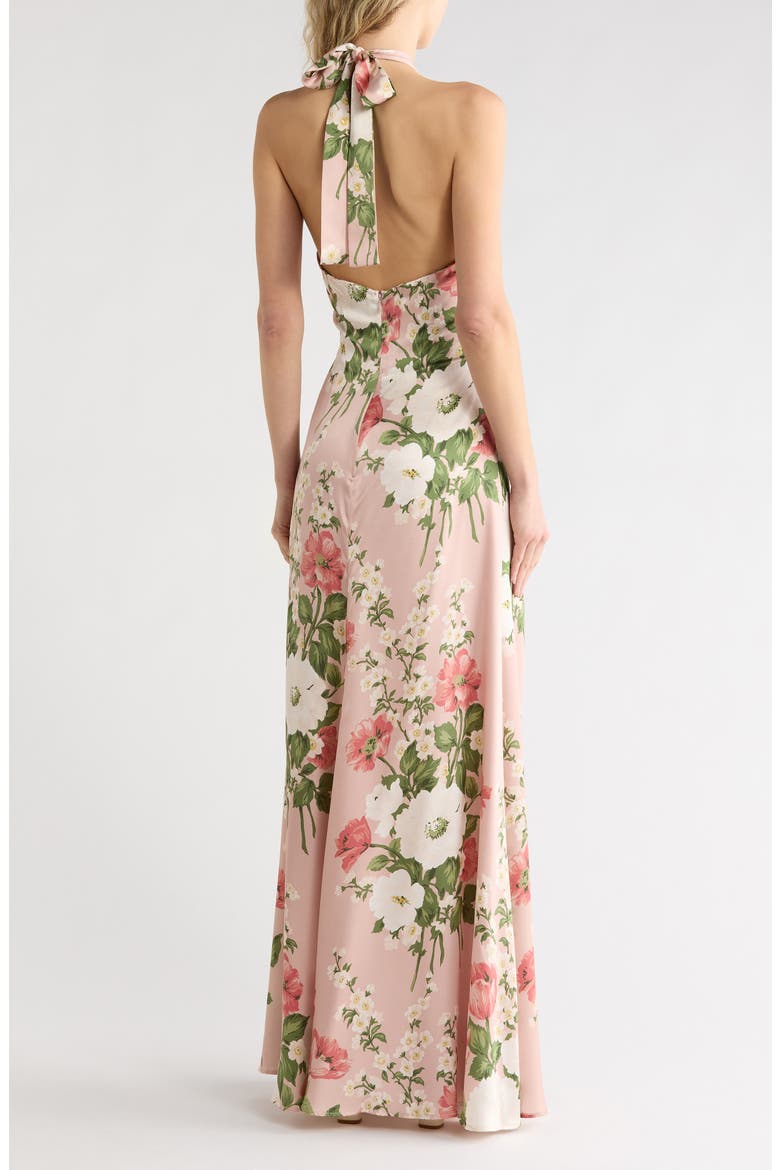 Veria Silk Maxi Dress, Alternate, color, ROSE GARDEN