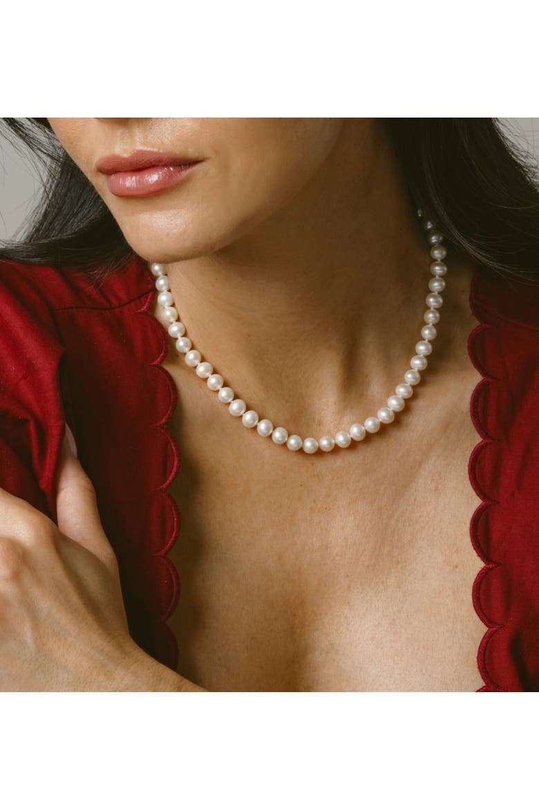 6.5-7.0mm White Freshwater Pearl Necklace - AAA Quality, Alternate, color, Sterling Silver Clasp