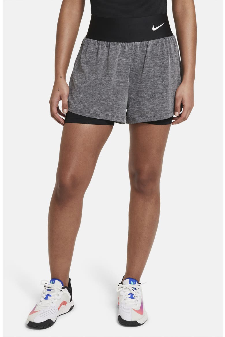 NikeCourt Advantage Tennis Shorts, Alternate, color, BLACK/ BLACK HEATHER