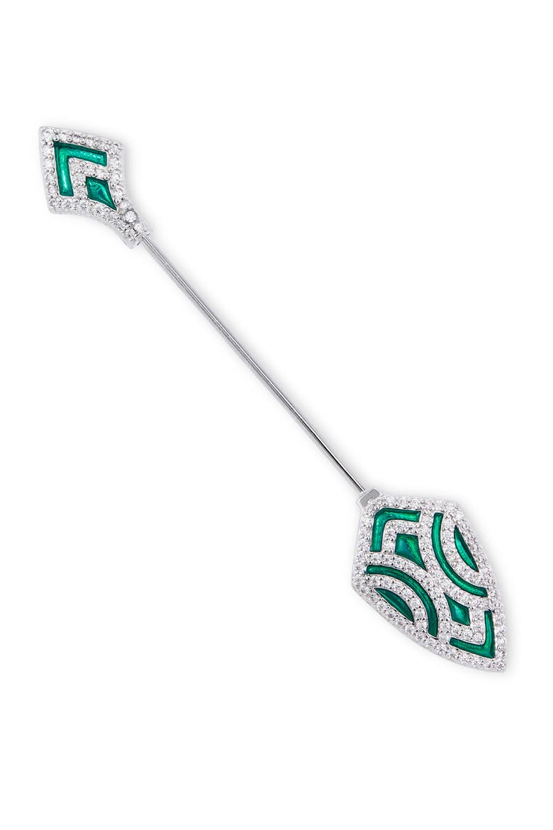 Enamel Arrow Head Brooch, Main, color, WHITE
