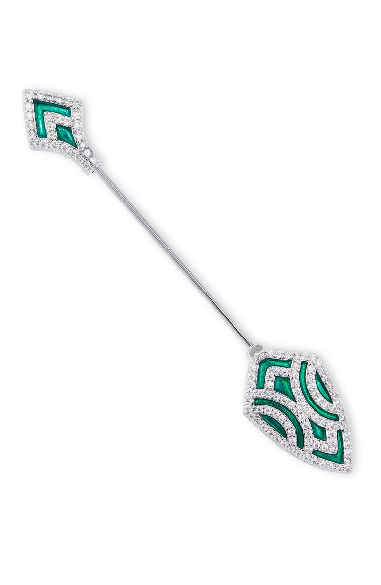 SAVVY CIE JEWELS Enamel Arrow Head Brooch, Main, color,