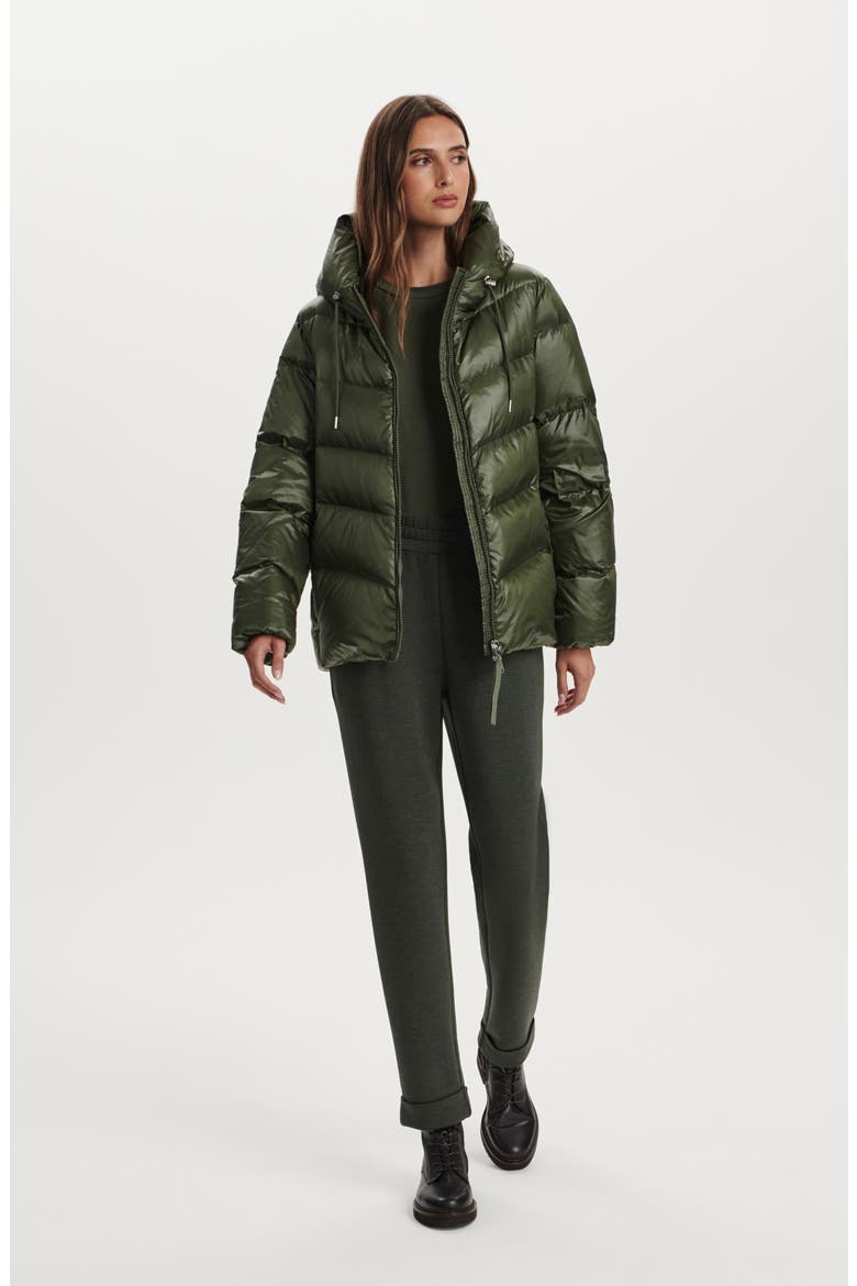 Madelina Down Puffer Jacket, Alternate, color, RACING OLIVE