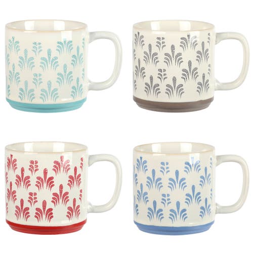 Gibson Home Morning Mist 4 Piece 18 Ounce Stoneware Mug Set In Multi
