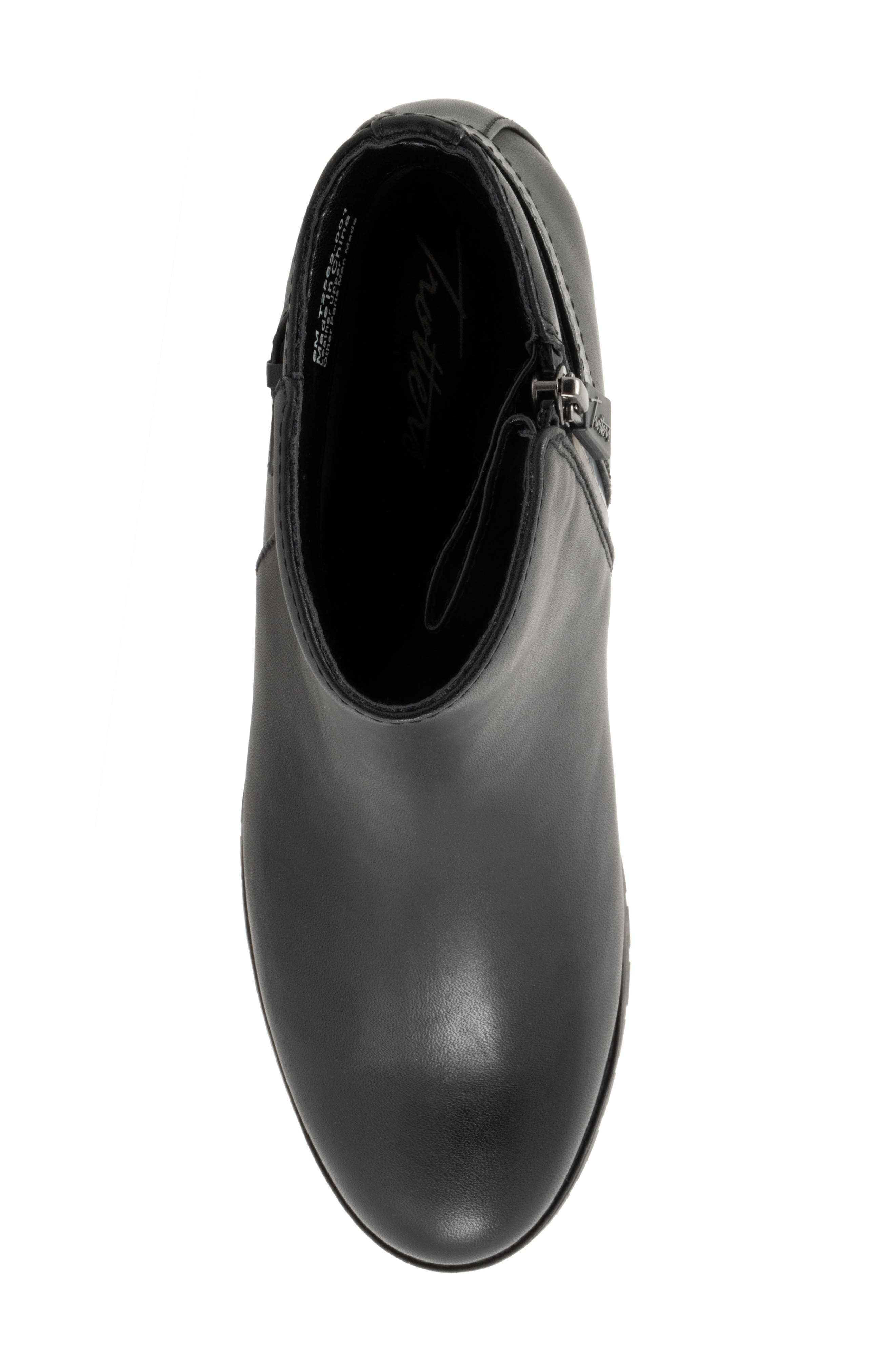 Marigold Waterproof Leather Ankle Bootie, Alternate, color, BLACK