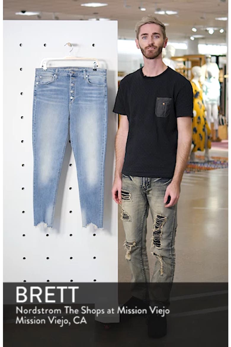 The Bella Chewed Hem Button Fly Ankle Skinny Jeans video