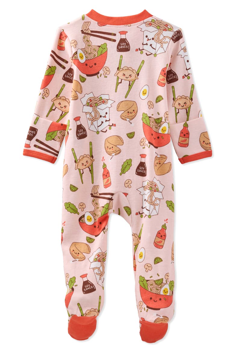 Scout One-Piece Organic Cotton Pajamas, Alternate, color, PINK DIM SUM FUN