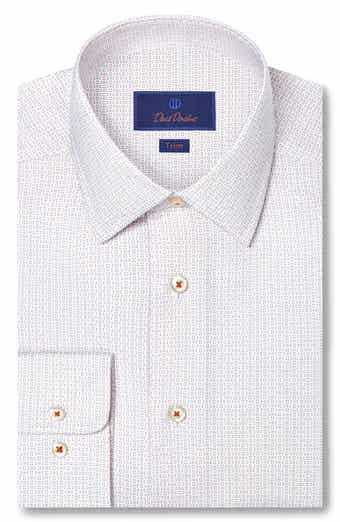 Trim Fit Geometric Cotton Dress Shirt