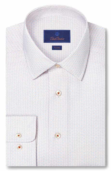 Trim Fit Geometric Cotton Dress Shirt