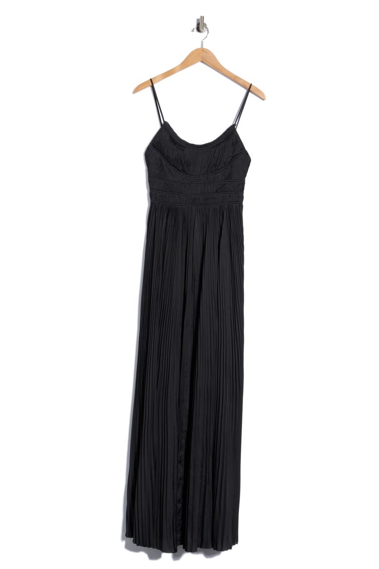 Reine Pleated Gown, Main, color, NOIR