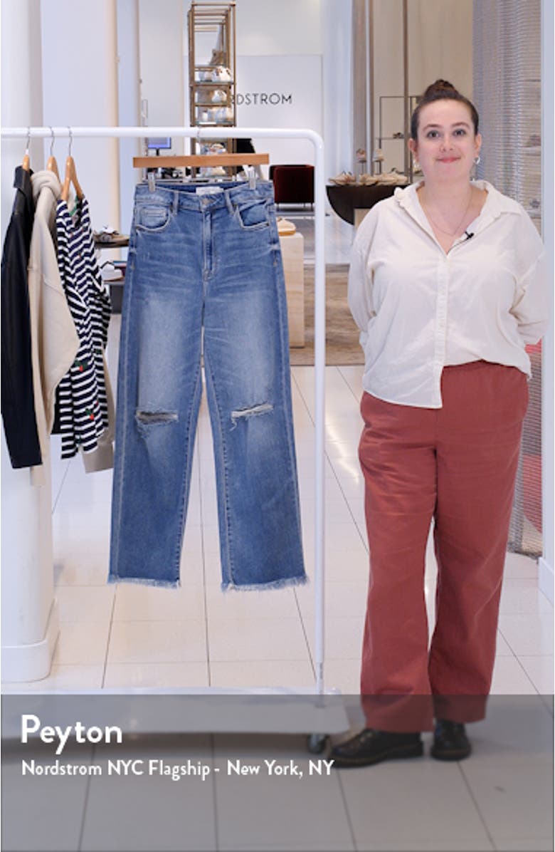 High Waist Ripped Straight Leg Jeans, sales video thumbnail