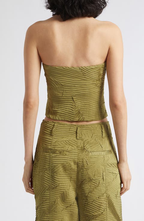 Heleen Pleated Strapless Bustier Top