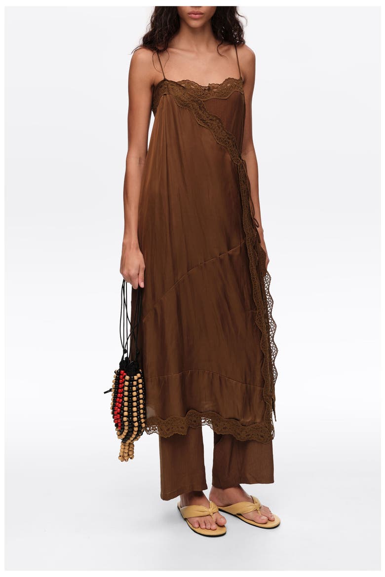 Off-White Lace Skirt-Trouser Hybrid, Alternate, color, DARK OLIVE