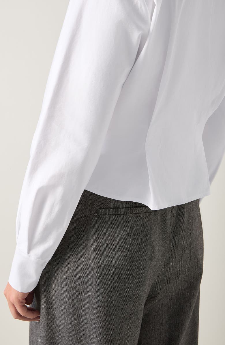 LK Bennett Liz Cotton Crop Button-Up Shirt, Alternate, color, White