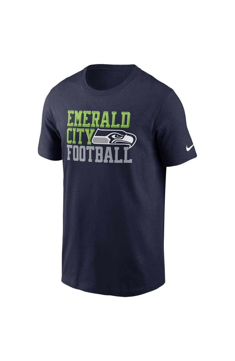Nike Men's Nike College Navy Seattle Seahawks Hometown Collection Emerald City T-Shirt, Alternate, color, Navy