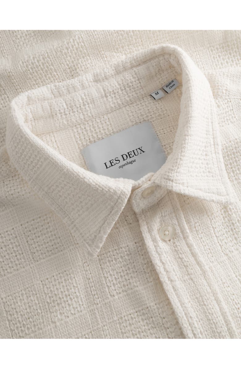 Les Deux Charlie Short Sleeve Button-Up Shirt, Alternate, color, Light Ivory