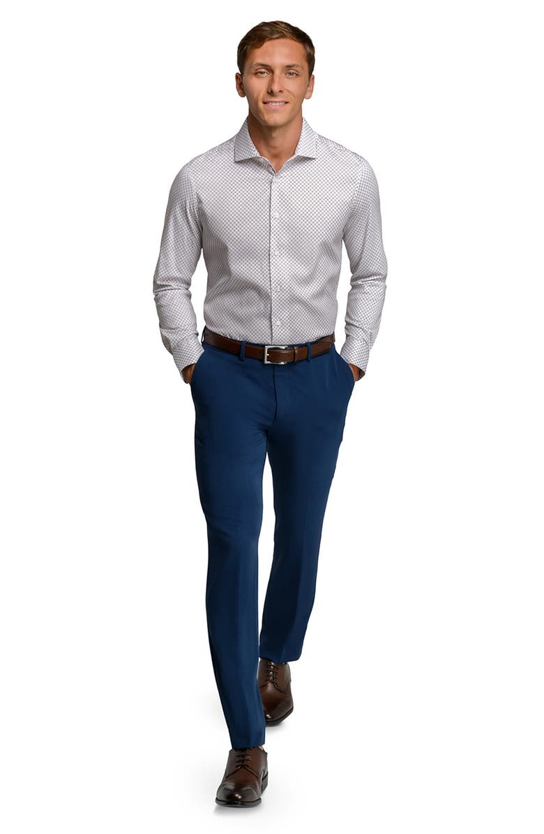 W.R.K Slim Fit Floral Geo Reworked Cotton Dress Shirt, Alternate, color, White/Tan