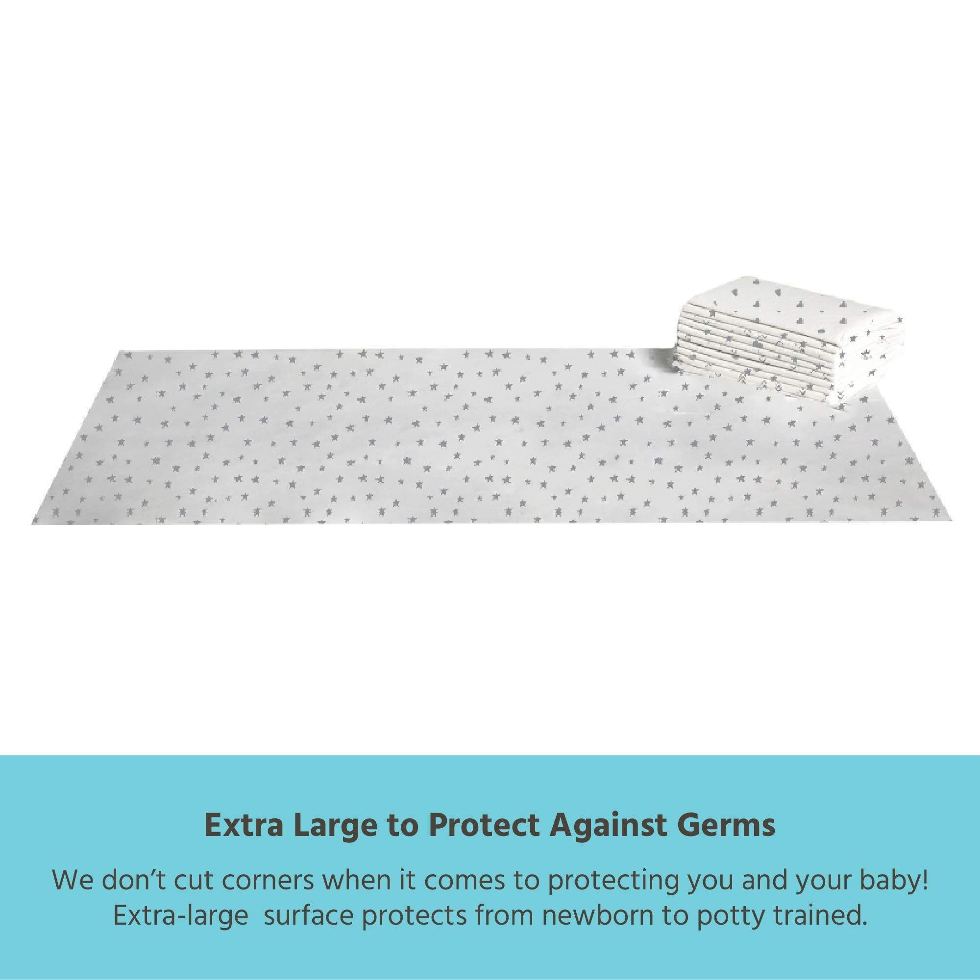 J.L. Childress Disposable Changing Pads, 24 Pack - Absorbent Soft and Leak Resistant Liners for Baby and Toddler 26" x 18"  Stars/Hearts/Arrows, Alternate, color, Stars/Hearts/Arrows