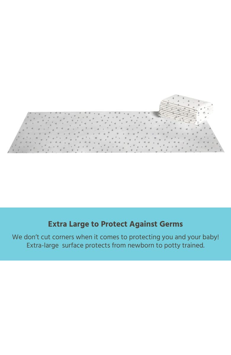 J.L. Childress Disposable Changing Pads, 24 Pack - Absorbent Soft and Leak Resistant Liners for Baby and Toddler 26" x 18" Stars/Hearts/Arrows, Alternate, color, Stars/Hearts/Arrows