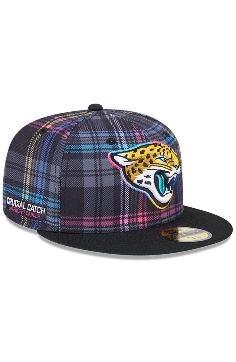New Era Men's New Era Black Jacksonville Jaguars 2024 NFL Crucial Catch Plaid 59FIFTY Fitted Hat, Alternate, color, Black