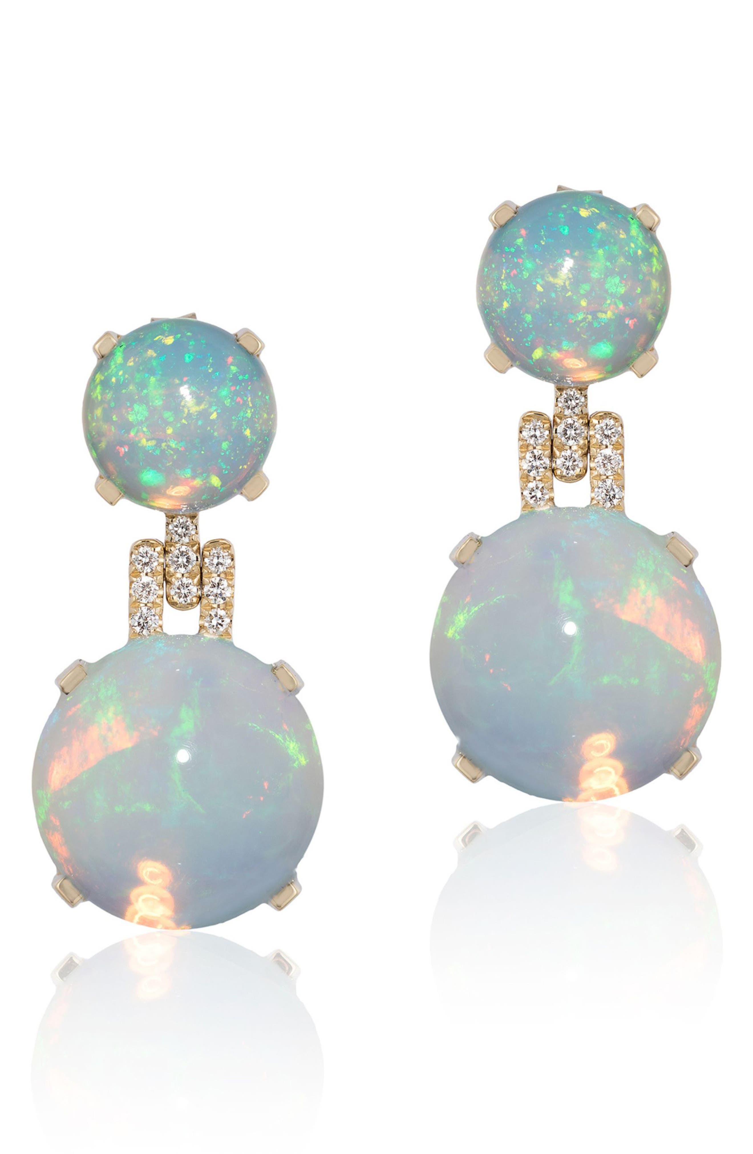 Goshwara Rock 'n' Roll Double Sphere Drop Earrings In Blue