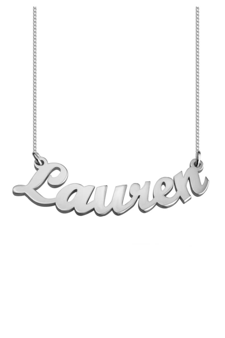 Personalized Nameplate Pendant Necklace, Main, color, STERLING SILVER