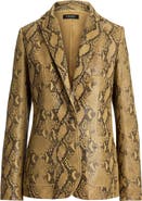 Lauren Ralph Lauren Snake Embossed Leather Blazer
