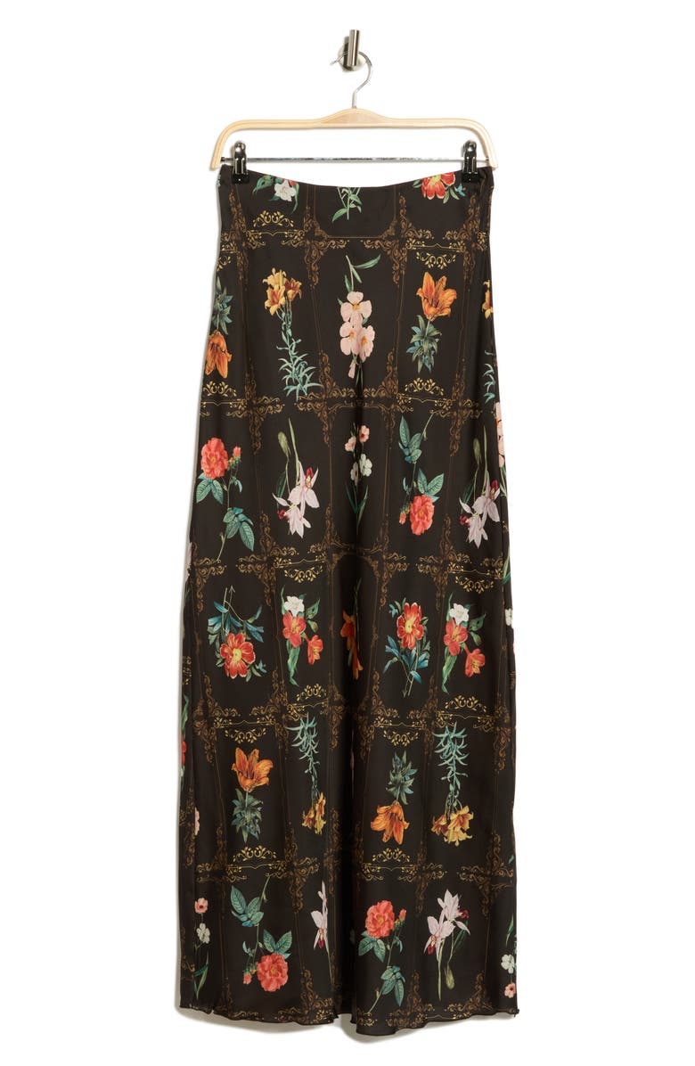 TASH AND SOPHIE Floral Satin Maxi Skirt, Alternate, color, 