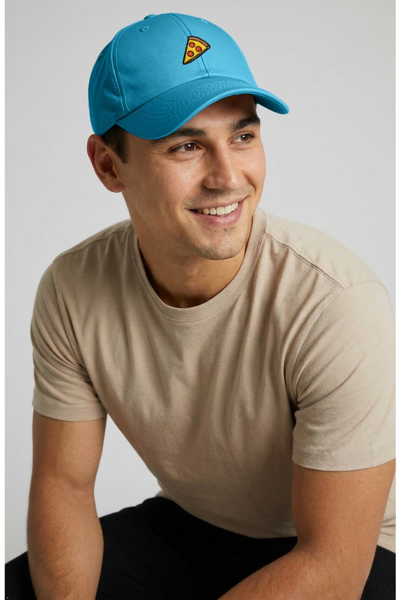 Pizza Slice Embroidered Dad Hat, Alternate, color, Teal