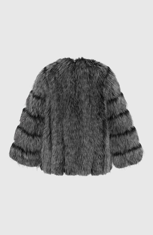 Lyla Grant Fur-free Fox (faux Fur) Short Jacket In Gray