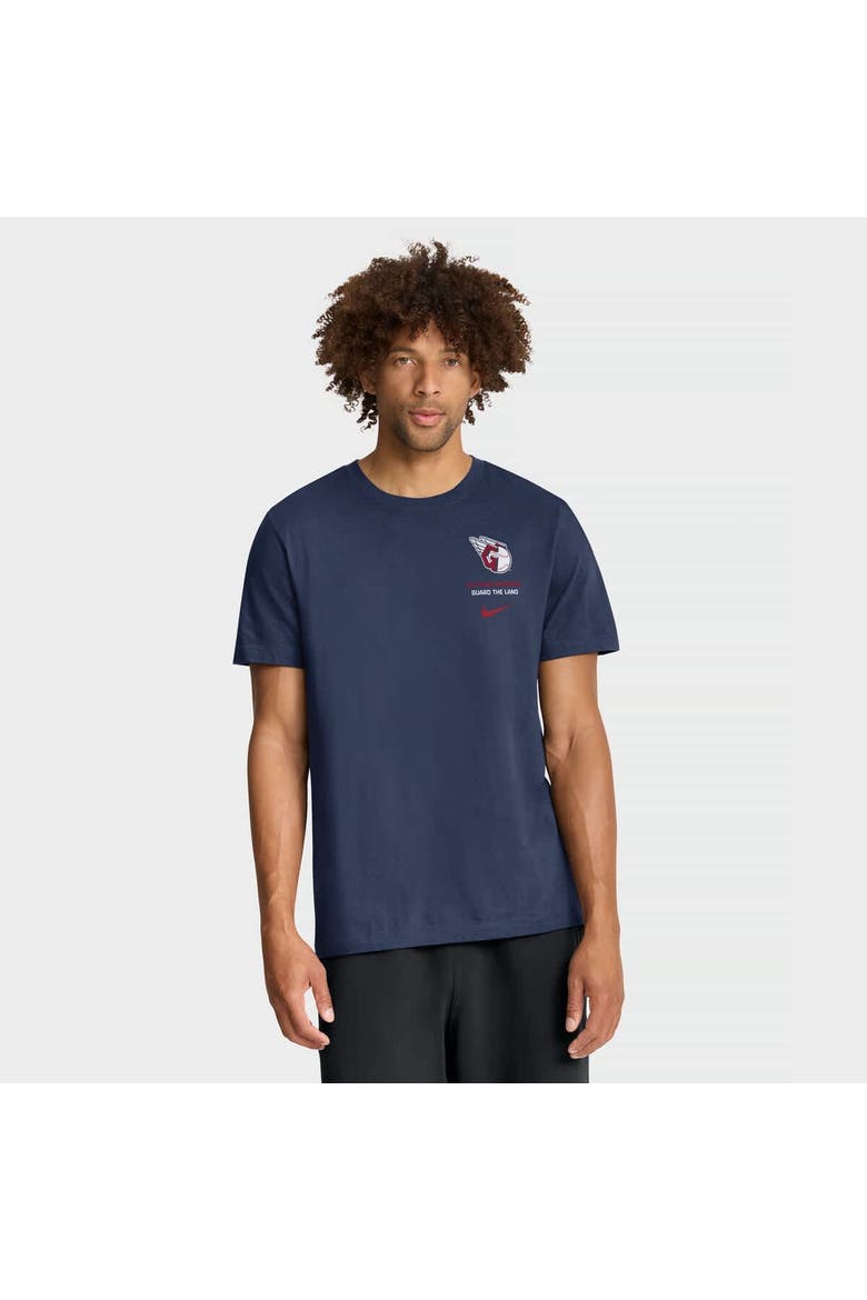 Men's Nike Navy Cleveland Guardians Primetime 2-Hit T-Shirt, Main, color, Navy
