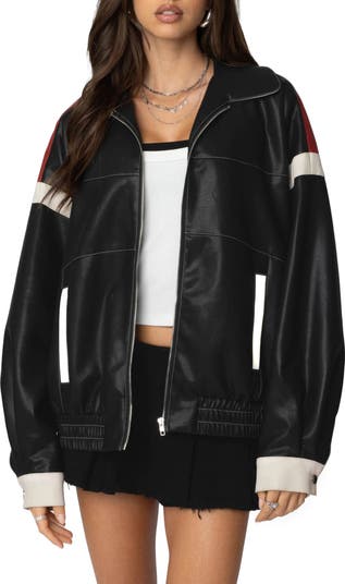 Faux Leather sold Star Bomber Jacket