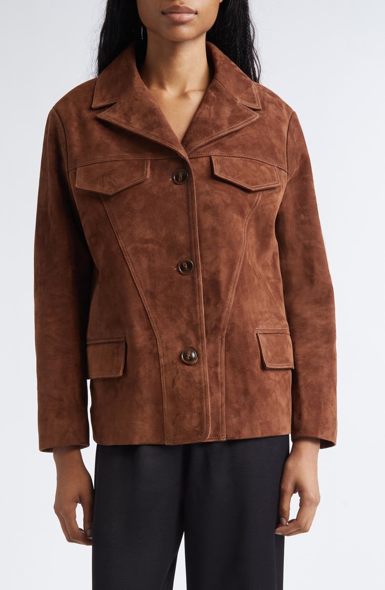 Siedrés Asean Suede Jacket, Main, color, Brown