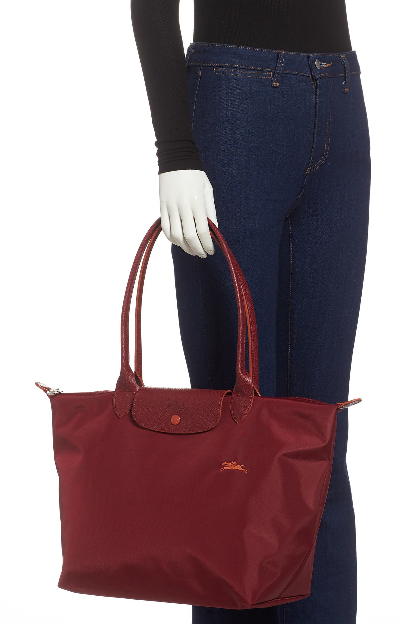 Le Pliage Club Tote, Alternate, color, GARNET RED
