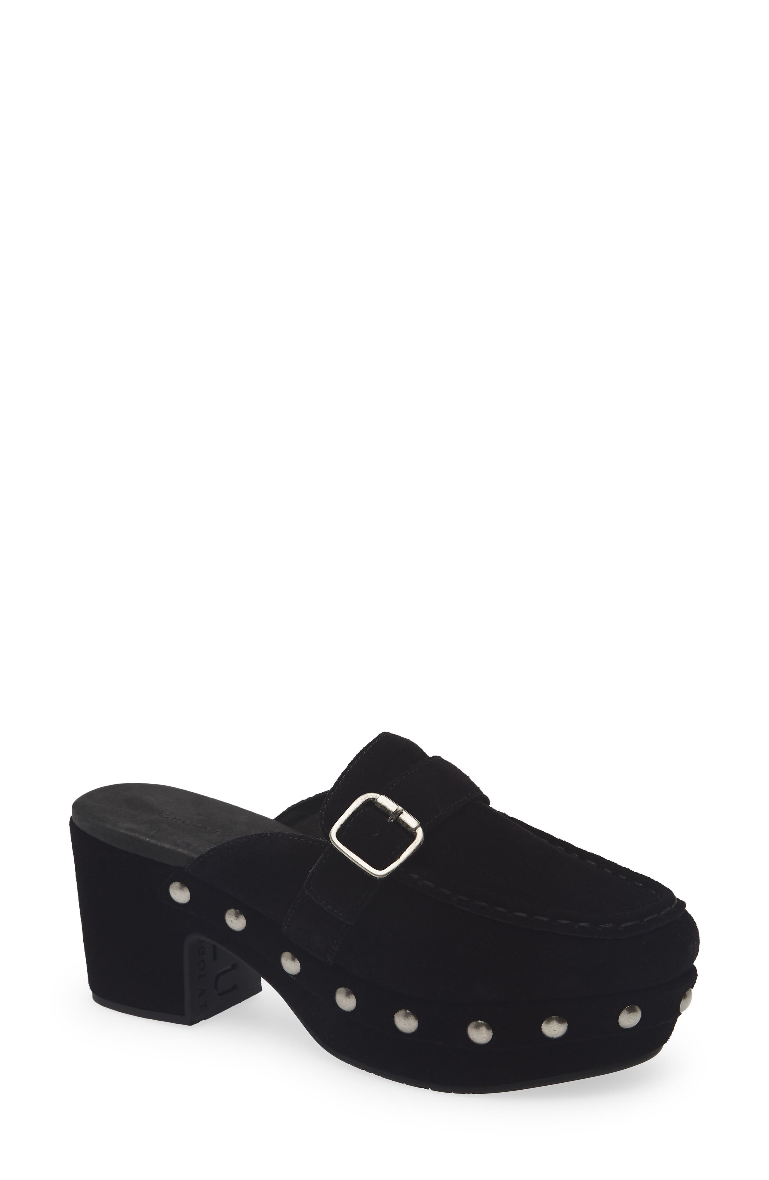 Chocolat Blu Genni Platform Loafer Mule, Main, color, Black Suede