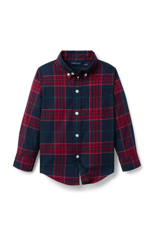Janie And Jack Tartan Poplin Shirt In Multi