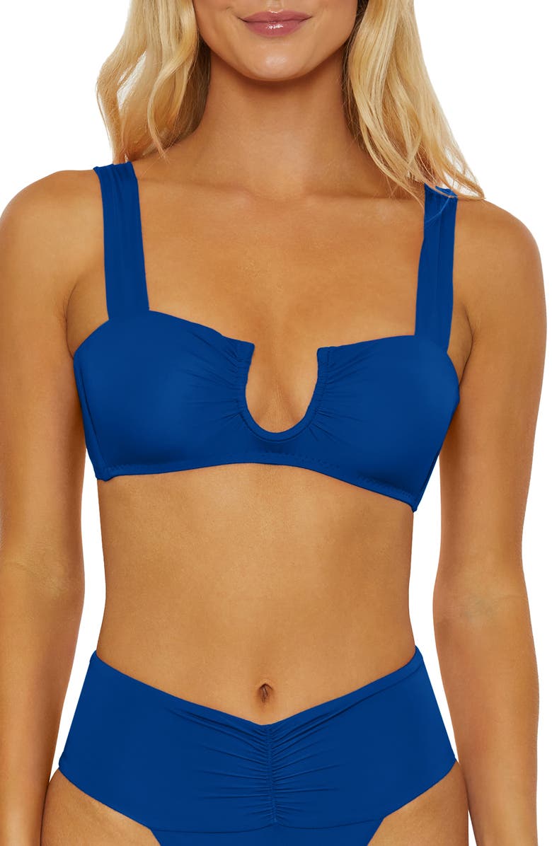 Isabella Rose Belmore U-Wire Bikini Top, Main, color, Ibiza Blue