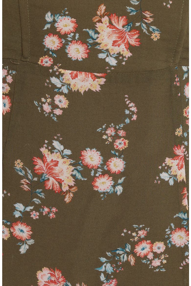 Renita Floral Maxi Dress, Alternate, color, OLIVE FLORAL