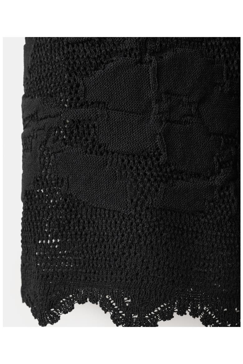 Embroidered Knit Halter Top, Alternate, color, BLACK