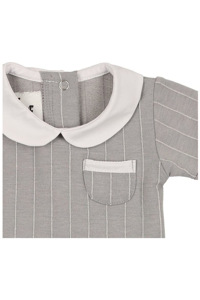 Raised Stripe Short Sleeve Top & Shorts Set, Alternate, color, GREY