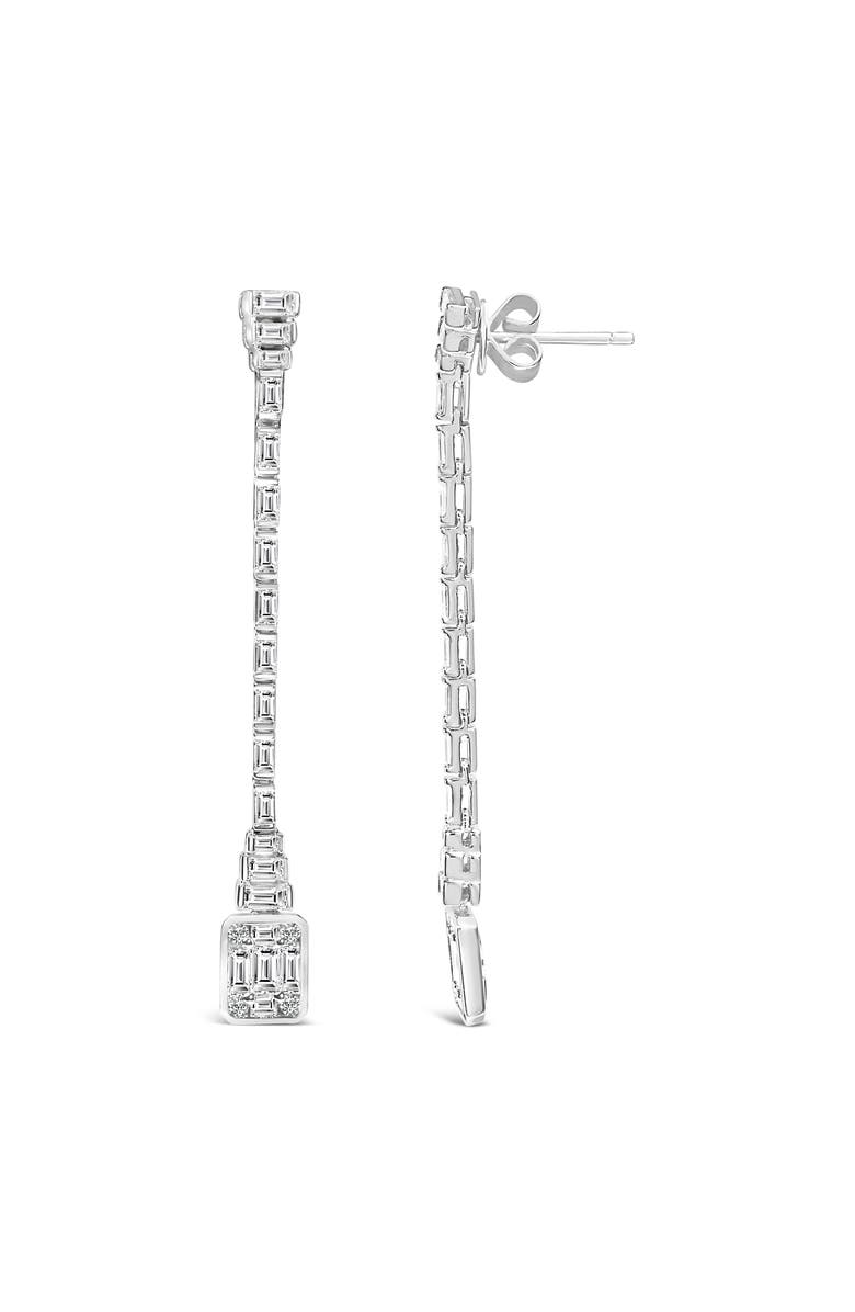 Haus of Brilliance 14K White Gold 1 1/2 Ct Diamond Composite Mosaic Drop Earrings, Alternate, color, White