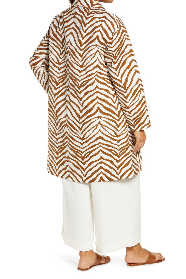 Myer Zebra Print Car Coat, Alternate, color, CLOUD MULTI