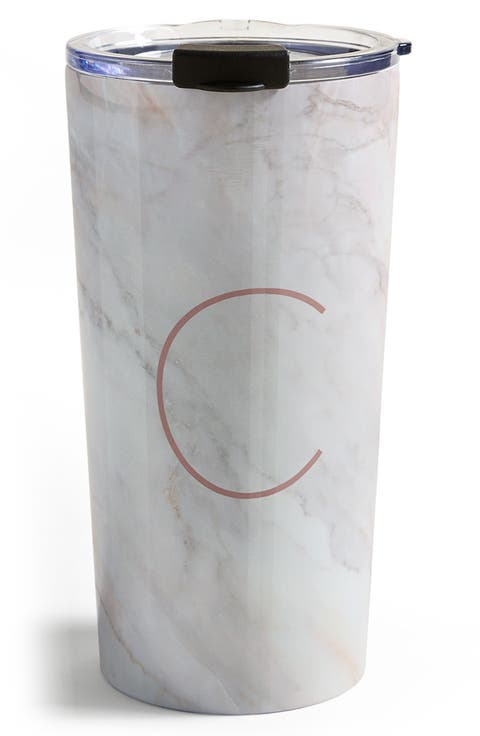 Marbled Monogram Travel Mug