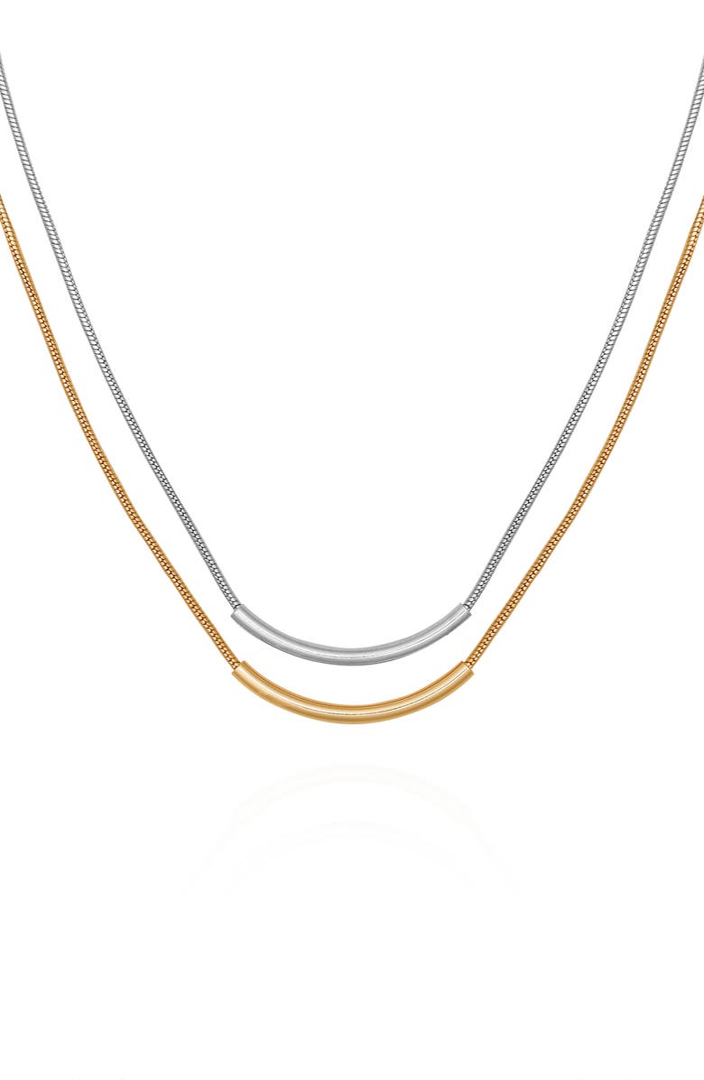 Vince Camuto Two Tone Necklace Set, Alternate, color, Goldtone