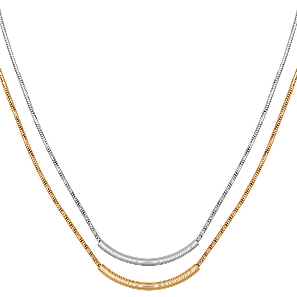 Vince Camuto Two Tone Necklace Set In Goldtone