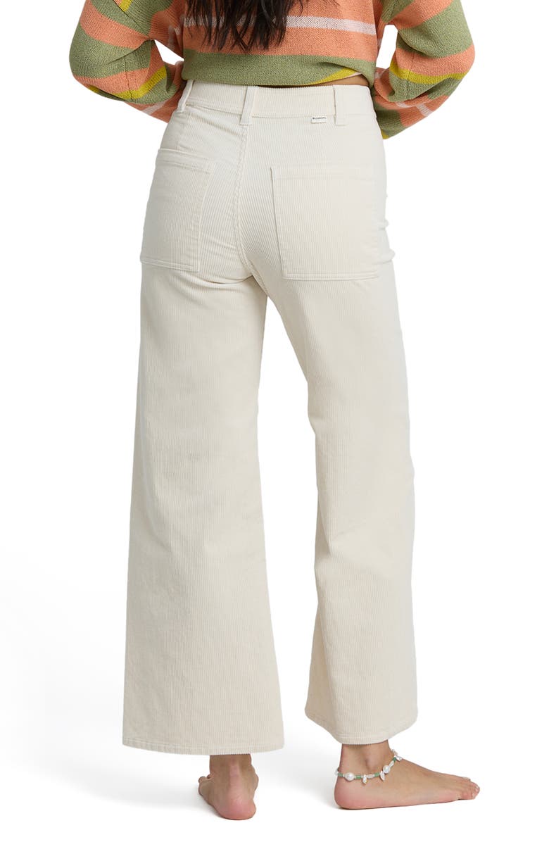 Billabong Free Fall Mid Rise Wide Leg Twill Pants, Alternate, color, Sea Salt