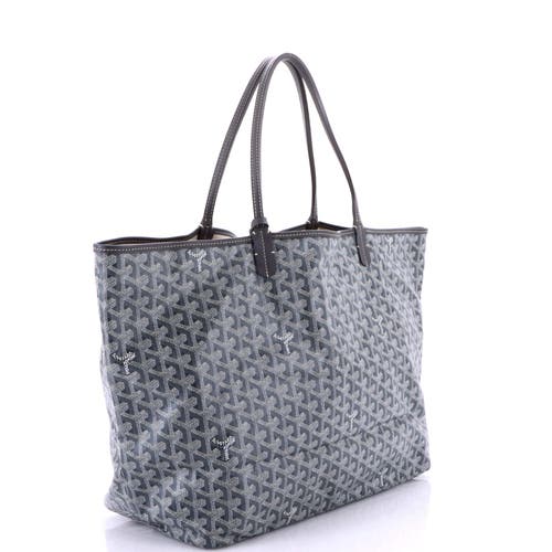 Pre-owned Goyard  Goyard Saint Louis Tote Coated Canvas Gm In Gray