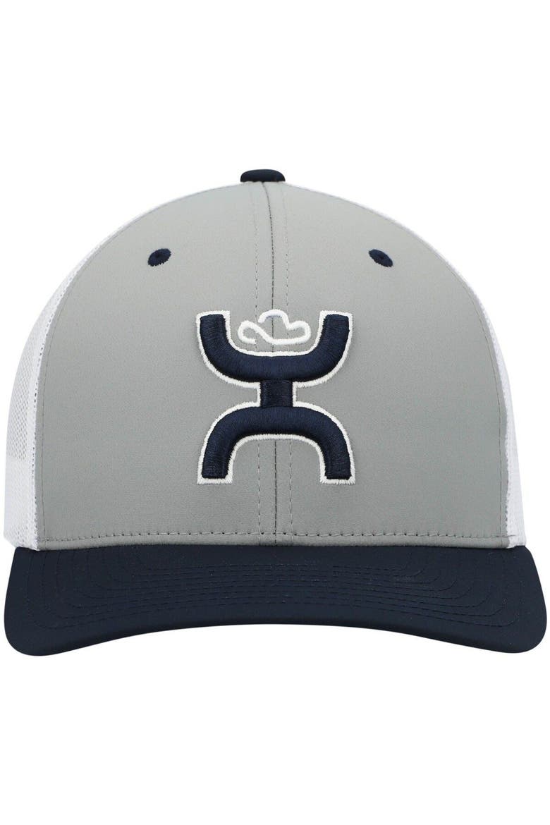 Men's HOOey Gray/Navy Dallas Cowboys Tri-Color H Trucker Snapback Hat, Alternate, color, GRAY