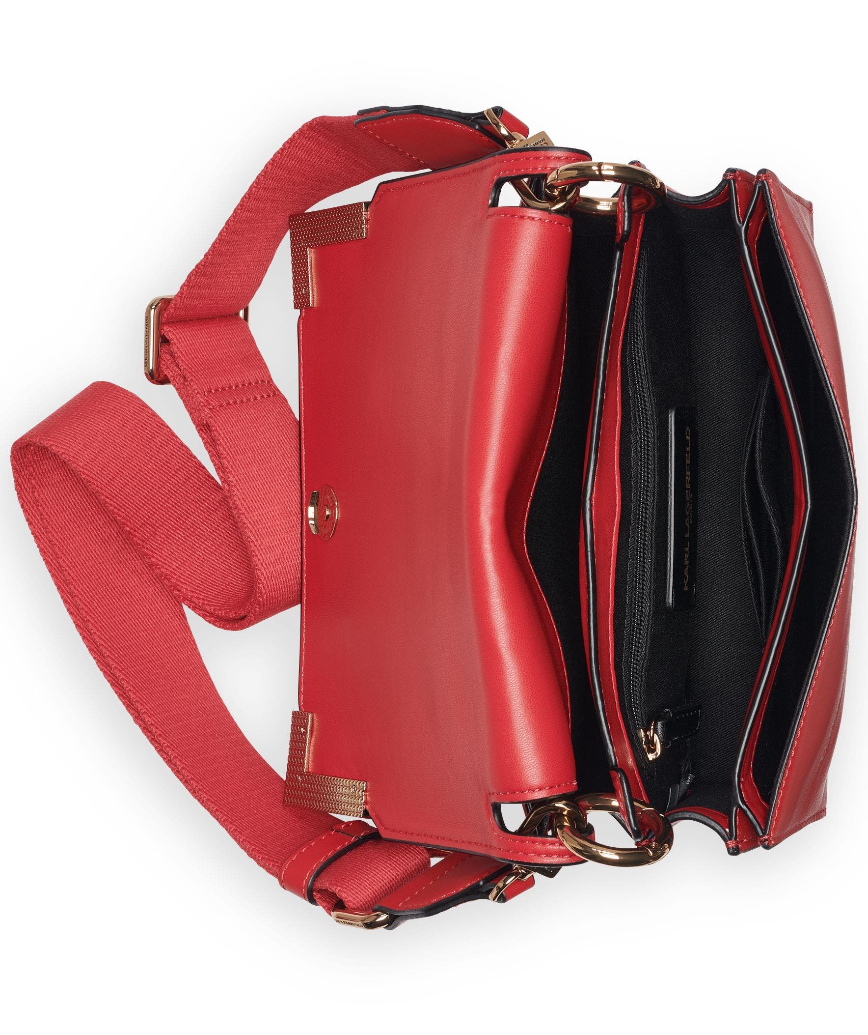 KARL LAGERFELD PARIS Camille Shoulder Bag with Pins, Alternate, color, Admiral Red