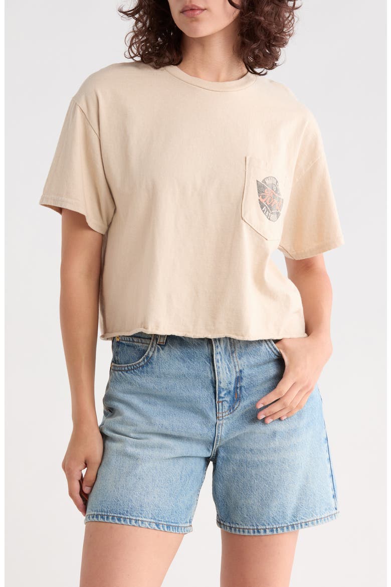 Ford Pocket Flathead Crop Cotton T-Shirt, Main, color, SAND